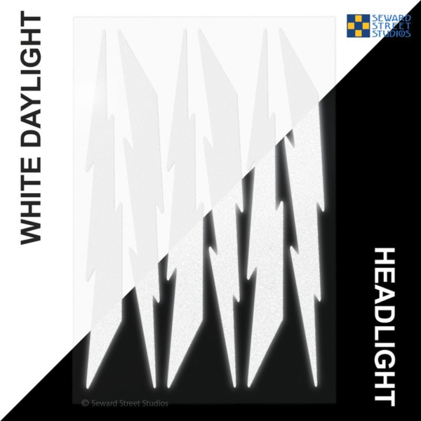 Six Lightning Bike Frame Reflector Stickers Kit | Eloivaan