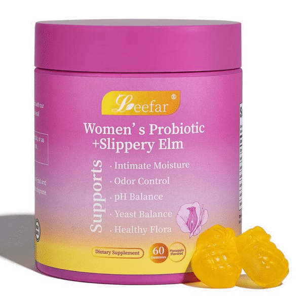 LEEFAR Her Probiotics Gummies- All in One Solution with Slippery Elm and Prebiotics&Lactobacillus Probiotic Blend