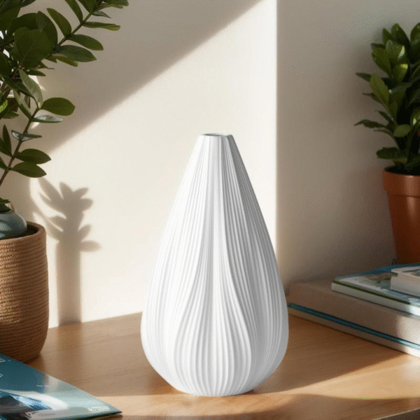 RONDURE 12.5" Floral Ceramic Table Lamp - Elegant Modern Design, White Ceramic Lamp for Bedroom Nightstand & Living Room, Perfect Home Decor Accent, Soft Light for Cozy Ambiance, E12 Bulb Required (Bulb Not Included) Ideal for Any Space