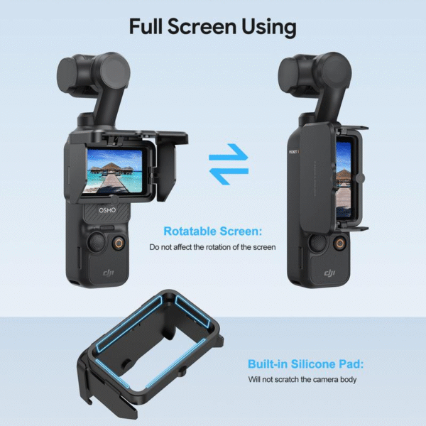 Foldable Screen Sunshade Case for DJI Osmo Pocket 3, Bundle Set with Anti-Glare Screen Protector & Sun Hood for Outdoor Shooting Accessories - Image 6