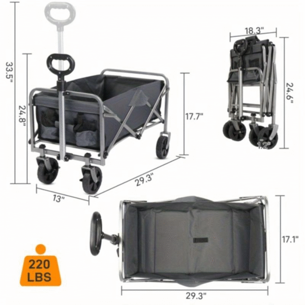Collapsible Wagon Cart with Wheels Foldable