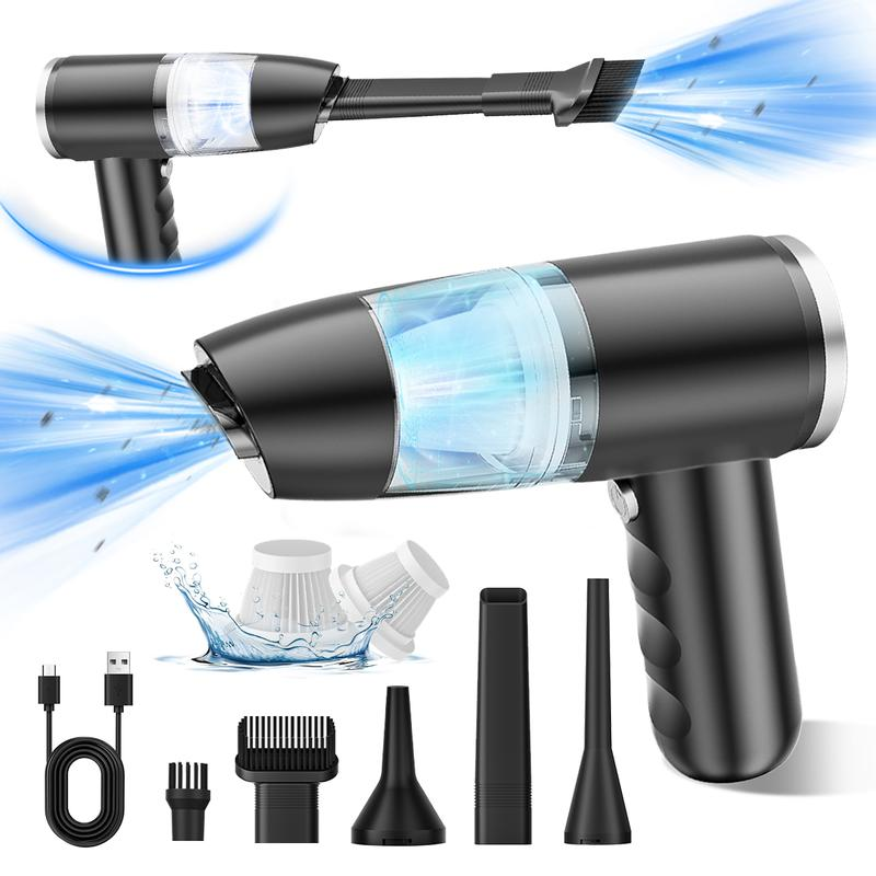 12000PA High Power Handheld Car Vacuumcleaner and Air Duster, 4 in 1 Portable Mini Car Vacuumcleaner Handheld Car Vacuum Cleaner Cordless,Type-C Charging Multiple Cleaning Accessories 2 Cartridgesfor Car Home Desktop Pets Household Appliances