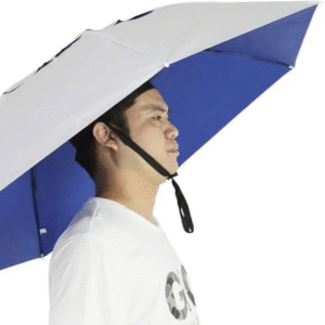 Head Umbrella Hat, Random Colours Compact Folding Hands Free Hat Umbrella for Adults Rain Sun Protection Gardening Fishing Hiking Beach Costume, 36 Inch Nature Cover
