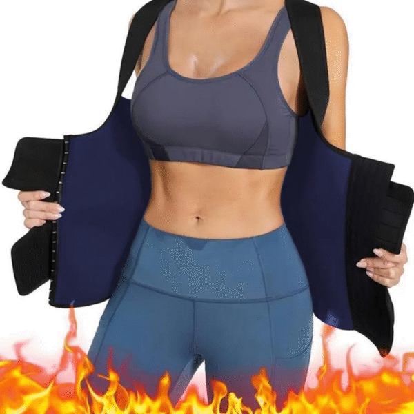 Women'S Sauna Suit Sweat Vest 3In1 Tummy Control Body Relieve Shoulder Pain Sexy Basic Fabric Stretchy Adjustable Hook Waist Trainer Belt Workout Clothes Dealsforyoudays - Image 2