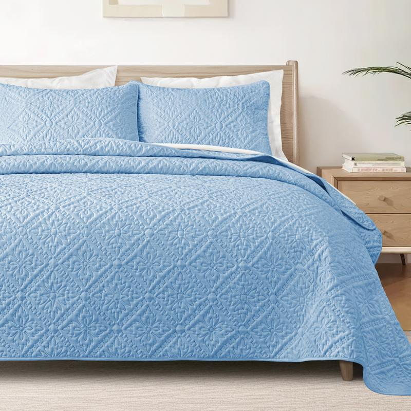 Exclusivo Mezcla California King/King/Queen/Twin Size Quilt Bedding Set, Lightweight Soft Bedspreads Coverlets with 2 Pillow Shams, Modern Oversized Quilts for All Seasons