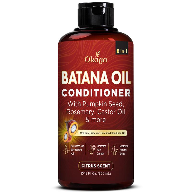 Okaga Batana Oil Conditioner – Support Hair Growth, Hydration, & Shine – 8 in 1 Formula of Natural & Organic Ingredients for Healthy Hair – (300 Ml)