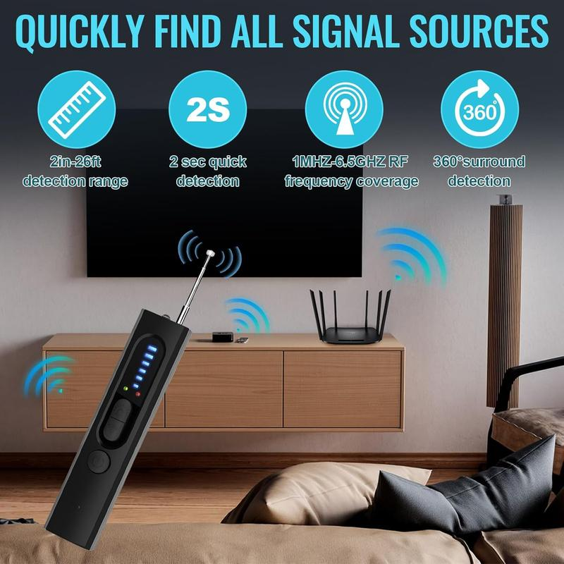 Hidden Camera Detector, Anti-Spy Camera Detector, GPS Hidden Camera Detector, Tracking Equipment Detector, Camera Detector for Hotel, Home, Office