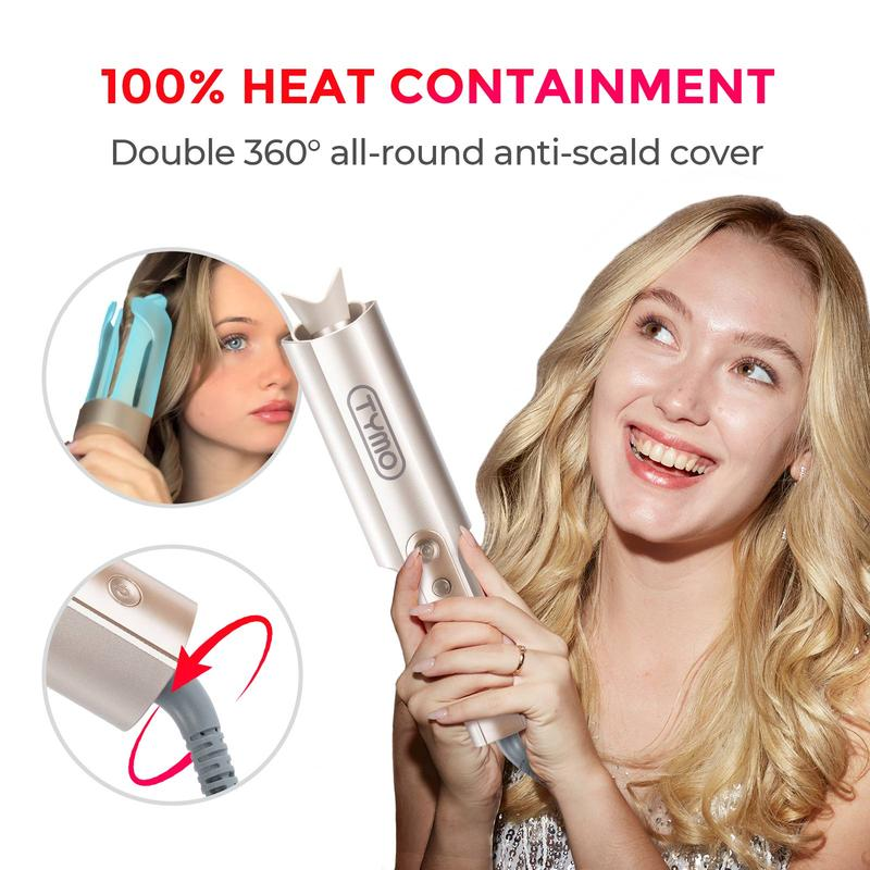 Tymo Curlpro plus 【Cardi B‘S Choice】- Upgraded Automatic Rotating Curling Iron, Long Barrel Curling Wand for Long Hair, Ceramic 1 Inch Hair Curler for Beginner, Comfort, Negative Ion, Beach Waver, Glory Iron Curler,Automatic Curling Iron,Flawless Smooth - Image 2