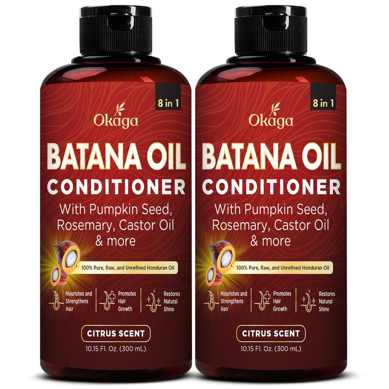 Okaga Batana Oil Conditioner – Support Hair Growth, Hydration, & Shine – 8 in 1 Formula of Natural & Organic Ingredients for Healthy Hair – (300 Ml)