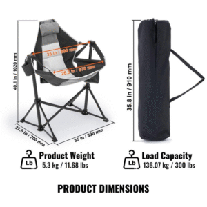 VEVOR Camping Chair Hammock Chair 300 Lbs Load Capacity Hammock Folding Chair