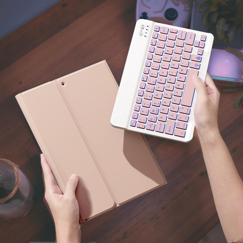Wireless Keyboard & Mouse & Tablet Case & Mouse Pad Set, Rechargeable Tablet Keyboard Protective Cover with Backlight Keyboard, Tablet Accessories for Ipad 5/6/7/8/9/Th, Ipad Pro11, Ipad Air11