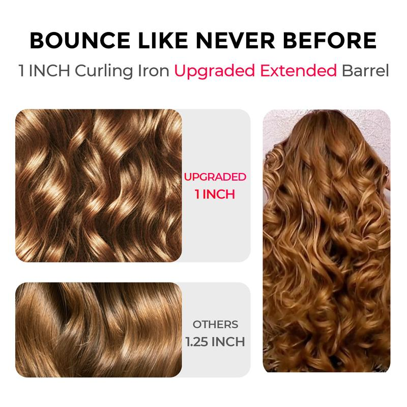 Tymo Curlpro plus 【Cardi B‘S Choice】- Upgraded Automatic Rotating Curling Iron, Long Barrel Curling Wand for Long Hair, Ceramic 1 Inch Hair Curler for Beginner, Comfort, Negative Ion, Beach Waver, Glory Iron Curler,Automatic Curling Iron,Flawless Smooth - Image 9