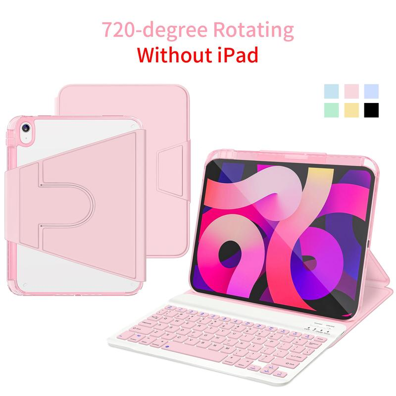 Tablet Keyboard Case with Pen Holder, 1 Count Detachable Wireless Keyboard Leather Cover Case, Stand Folio Keyboard Cover for Ipad, Tablet Casing