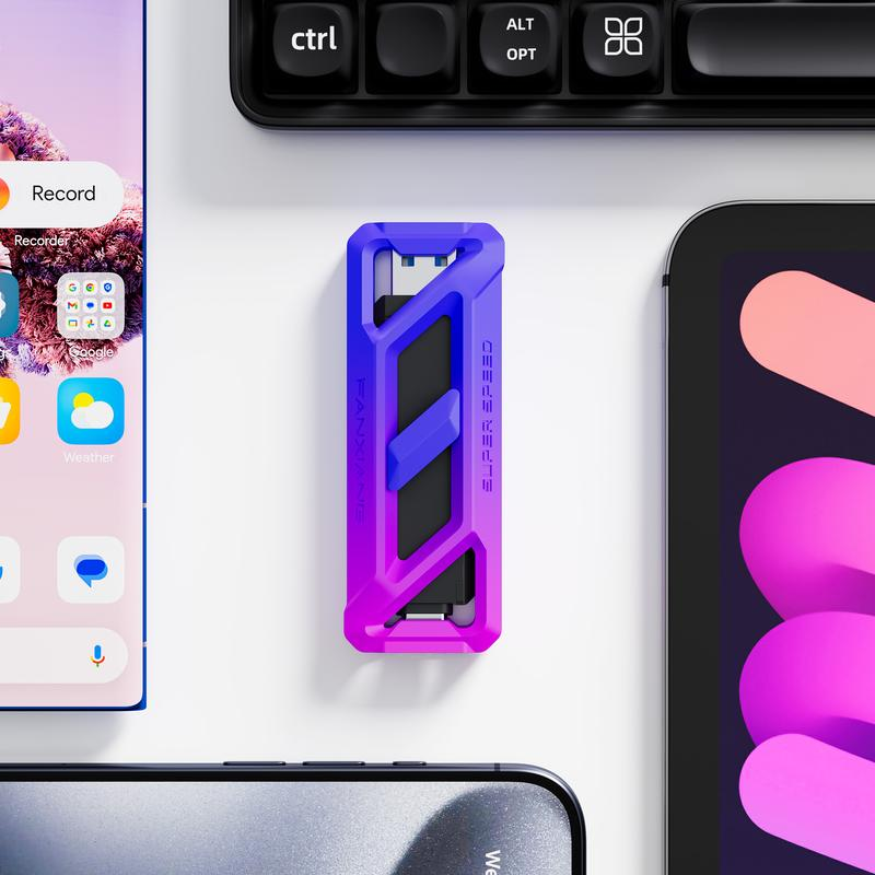 FANXIANG Flash Drive 512GB, up to 2050Mb/S USB 3.2 Gen2×2, USB Drive with USB a + Type C Flash Drive Swivel Design High Speed