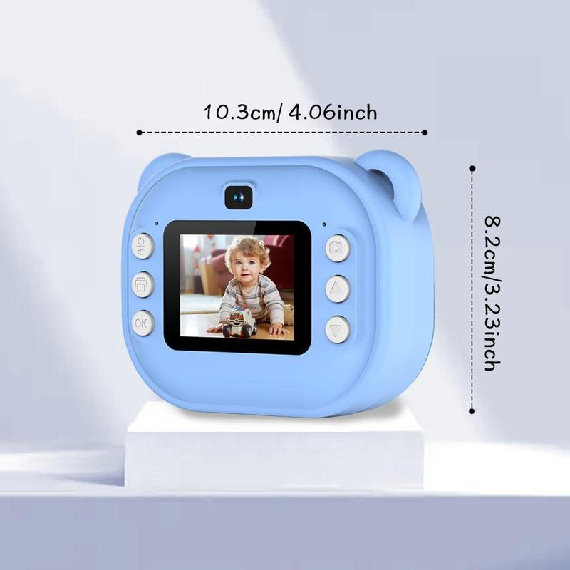 Multifunctional 1080P HD Dual Camera Instant Print Camera, Rechargeable Video Selfie Toy Camera with 32G Storage Card & Print Paper, Birthday Gift, Portable Camera, Mini Digital Camera
