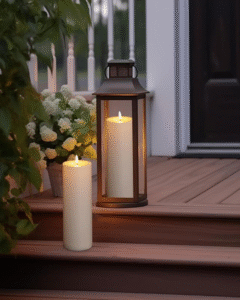 4″ X 11″ Waterproof Outdoor Flameless Candles Battery Operated LED Large Pillar Candles with Remote and Timer for Indoor Outdoor Lanterns, Long Lasting, White, Set of 2 Lamp Lighting Convenient