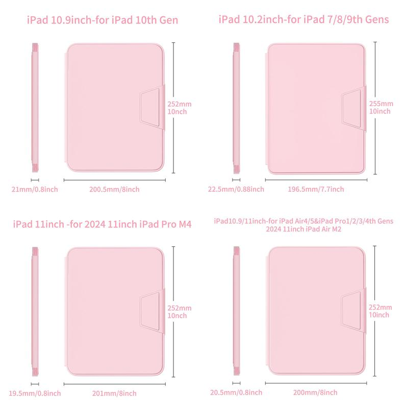 Tablet Keyboard Case with Pen Holder, 1 Count Detachable Wireless Keyboard Leather Cover Case, Stand Folio Keyboard Cover for Ipad, Tablet Casing