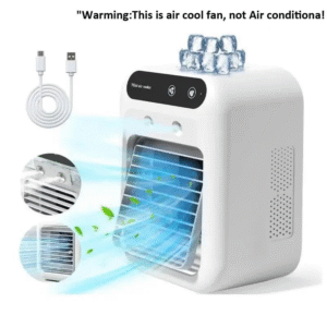 Portable Air Conditioner Fan, Multifunctional Cooling Fan, 3 in 1 Cooling Fan with 2 Spray Speeds, Usb Charging Fan, Personal Evaporative Cooler for Bedroom, Office & Camping, Low Noise Fan