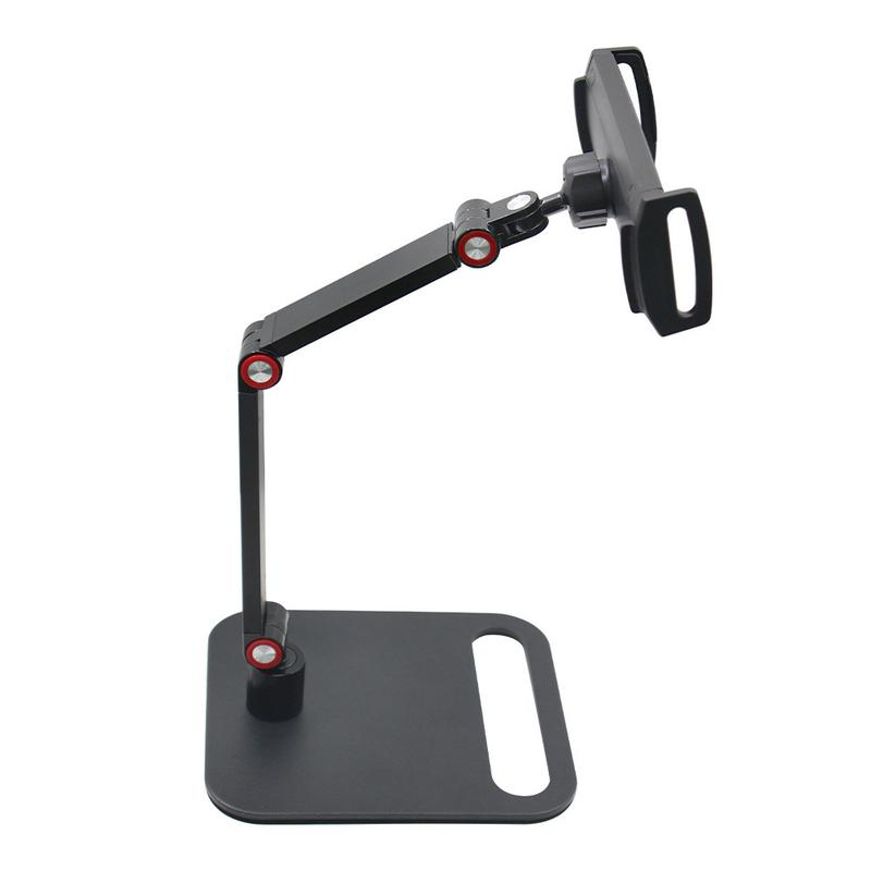 Hot-Selling Universal Portable Display Monitor Stand Live Streaming Shooting Desktop Phone Tablet Computer Stand Adjustable Desktop Phone Holder Cellphone Smartphone Mount Black-Desktop Arm Stand–Tablet Clamp