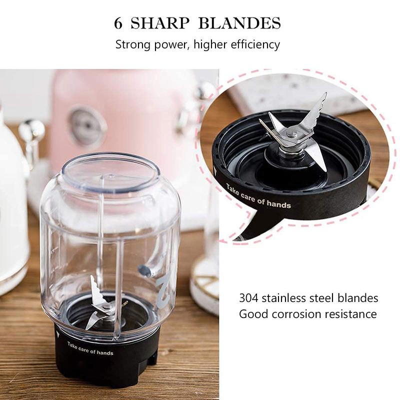 Portable Blender Cup,Electric USB Juicer Blender,Mini Blender Portable Blender for Shakes and Smoothies, Juice,380Ml, Six Blades Great for Mixing,Pink,Black,Purple