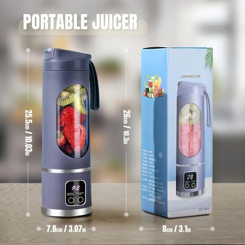 Portable USB Rechargeable Mini Blender & Juicer, Fruit & Vegetable Juicer, Easy to Clean, Suitable for Sports Exercise and Fitness, Ice Maker Machine, Powerful Juicer Machine for Smoothie Blender Gift
