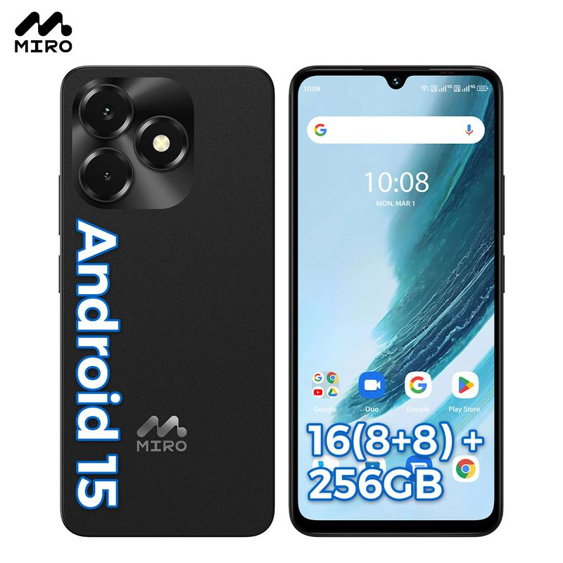 MIRO C69M Pro 6.9″ Large Screen Android 15 120Hz Display 16(8+8)GB RAM 256GB Storage 50MP Camera 5160Mah Battery Smartphone