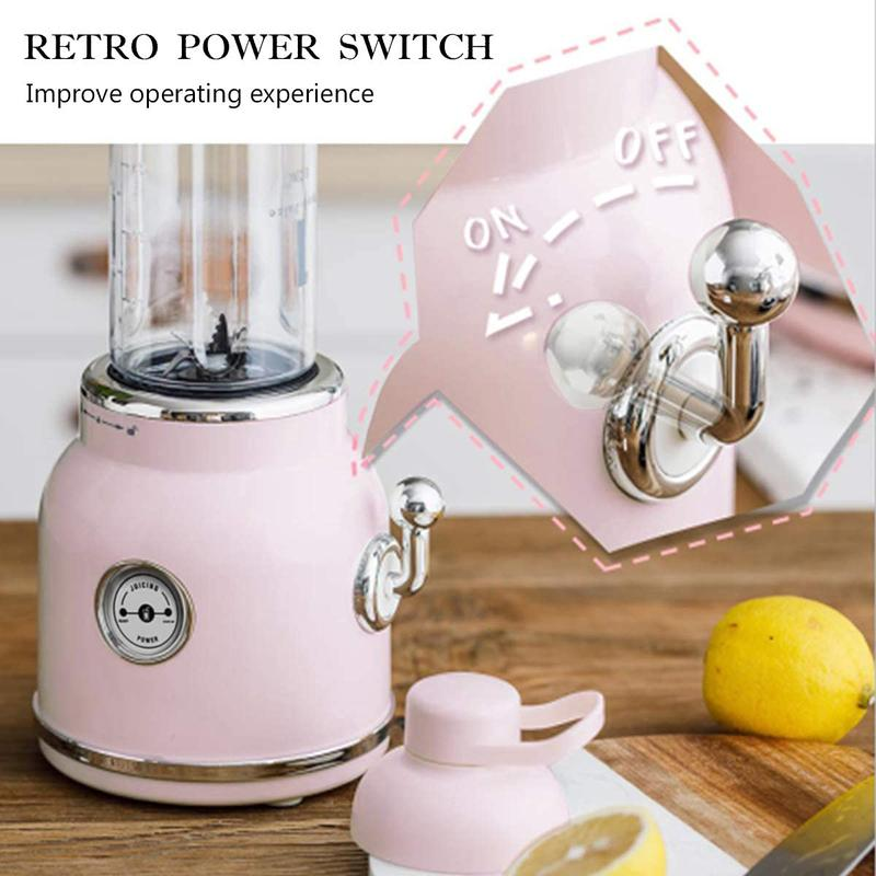 Smoothie Blender, Personal Blender for Shakes and Smoothies, with 6 Sharp Blades, 21Oz Travel Cup and Lids,Pink Machine,Function Blender Juicer