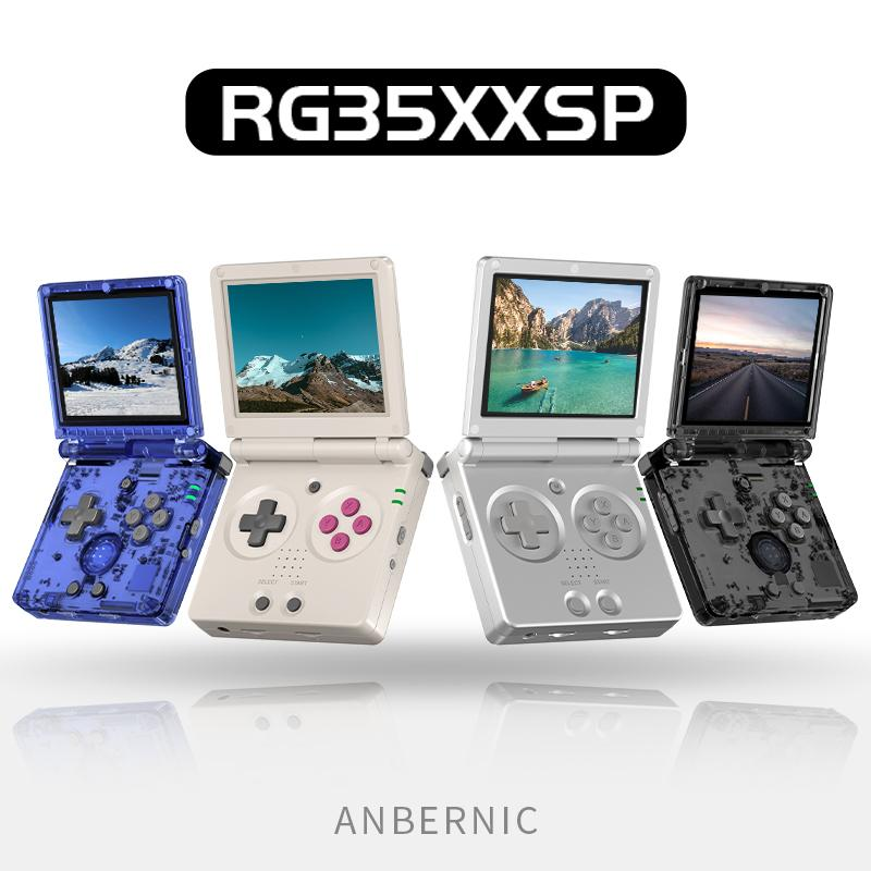 ANBERNIC RG35XXSP Handheld Game Console 3.5″ IPS Screen Flip Game Player Linux System Battery 3300Mah HDMI Connection to TV Transparent RG35XX SP Handheld Retro Gameing Console Gifts