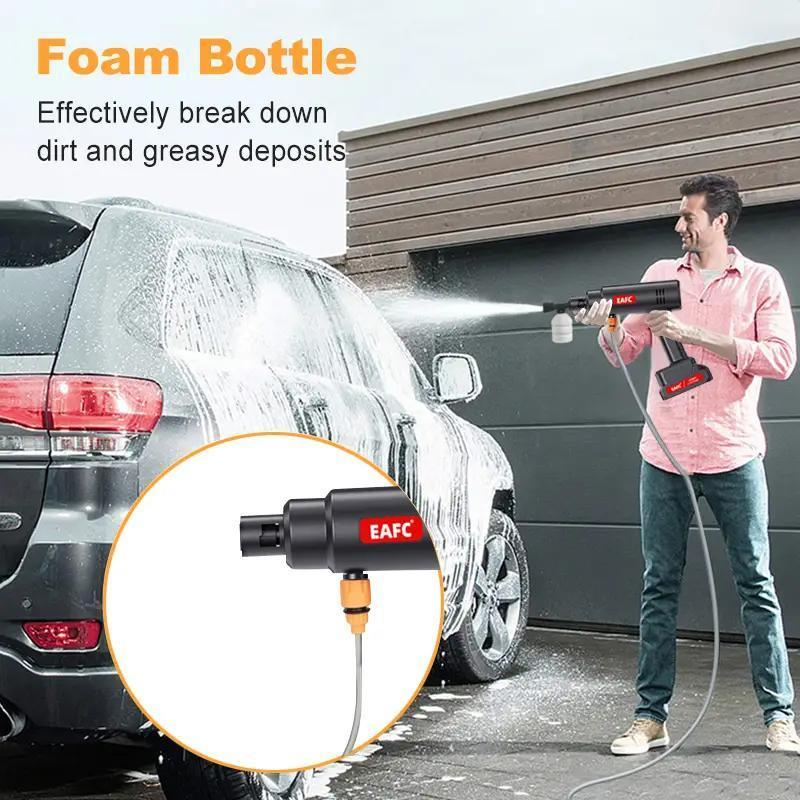 Portable Car Wash Cleaning Machine, Electric Cordless High Pressure Car Wash Gun Washer, High Pressure Car Wash Cleaning Machine, Foam Generator Spray Cleaner Tools for Cleaning Car, Garden, Floors, Car Accessories - Image 5