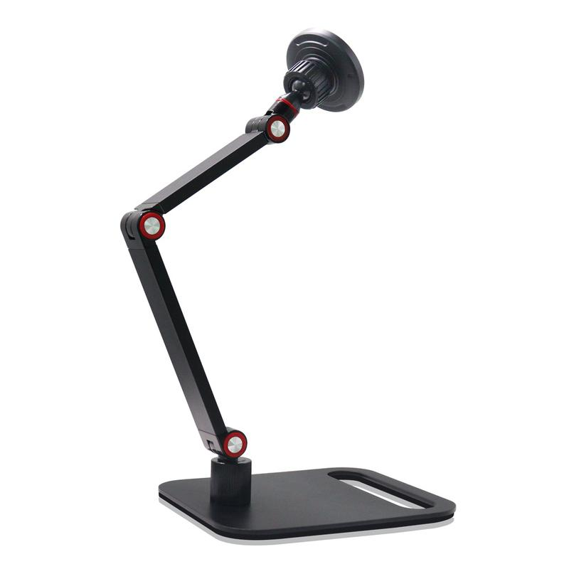 Hot-Selling Universal Portable Display Monitor Stand Live Streaming Shooting Desktop Phone Tablet Computer Stand Adjustable Desktop Phone Holder Cellphone Smartphone Mount Black-Desktop Arm Stand–Tablet Clamp
