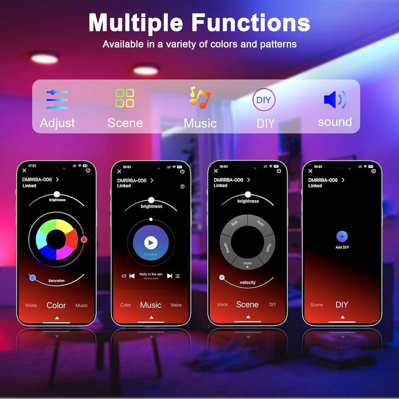 Nexillumi Neon LED Rope Lights 16.4FT IP67 Waterproof Flexible RGB Strip with App & Remote Control for Indoor Outdoor Home Decor