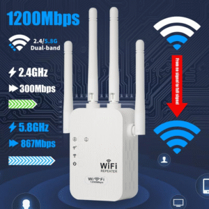 Wifi Extender 2025 1200Mbps Dual Band (5Ghz/2.4Ghz) Signal Booster Covers 10,000 Sq. Ft & 50 Devices Repeater with Ethernet Port for Home Gifts