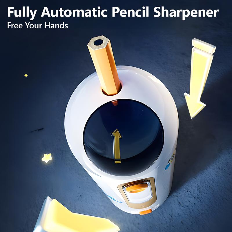 Upgraded M&G Fully Automatic Electric Pencil Sharpener Rechargeable Hands Free for 6.5 to 11 Mm Colored Pencils Includes DIY Stickers Auto in and Out Ideal for Kids Classroom and Home Use White #Tiktokshopbacktoschool