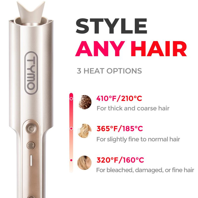 Tymo Curlpro plus 【Cardi B‘S Choice】- Upgraded Automatic Rotating Curling Iron, Long Barrel Curling Wand for Long Hair, Ceramic 1 Inch Hair Curler for Beginner, Comfort, Negative Ion, Beach Waver, Glory Iron Curler,Automatic Curling Iron,Flawless Smooth - Image 8