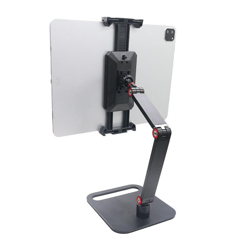 Hot-Selling Universal Portable Display Monitor Stand Live Streaming Shooting Desktop Phone Tablet Computer Stand Adjustable Desktop Phone Holder Cellphone Smartphone Mount Black-Desktop Arm Stand–Tablet Clamp