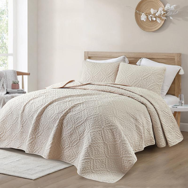 Exclusivo Mezcla California King/King/Queen/Twin Size Quilt Bedding Set, Lightweight Soft Bedspreads Coverlets with 2 Pillow Shams, Modern Oversized Quilts for All Seasons