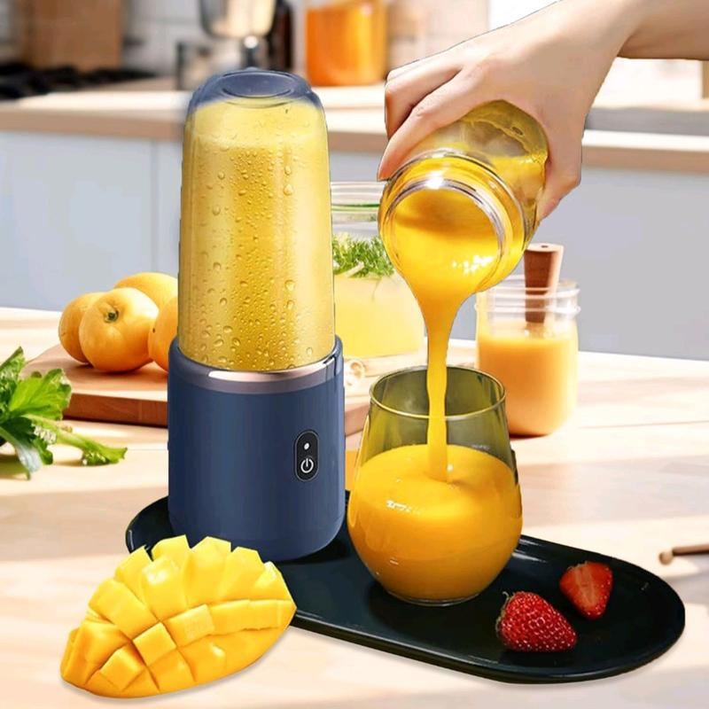 Portable Blender with 6 Blades, 400Ml Traveling Fruit Veggie Juicer Cup for Kitchen, Home and Travel - Pink