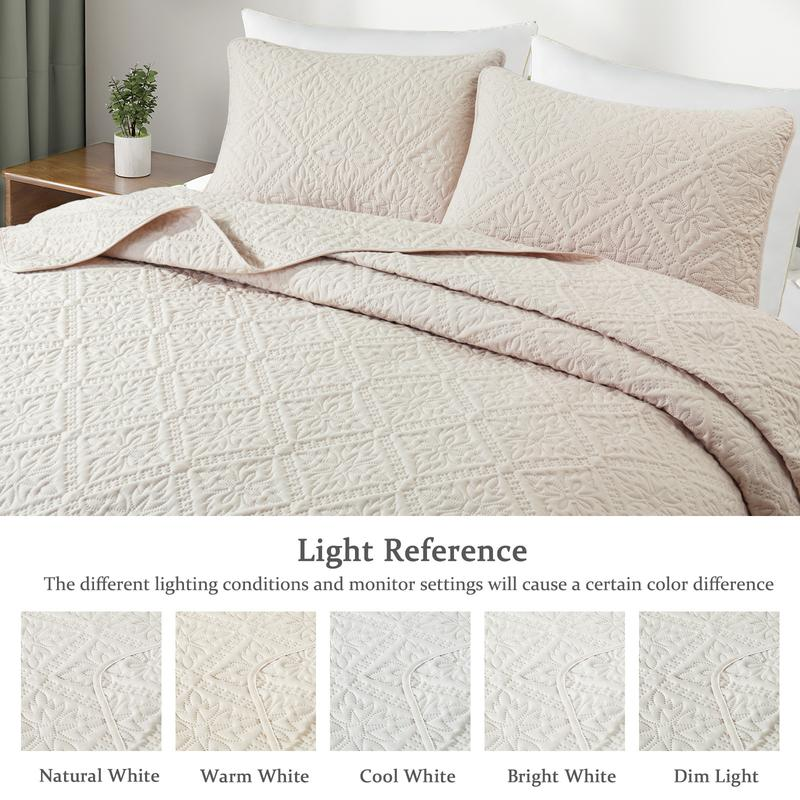 Exclusivo Mezcla California King/King/Queen/Twin Size Quilt Bedding Set, Lightweight Soft Bedspreads Coverlets with 2 Pillow Shams, Modern Oversized Quilts for All Seasons