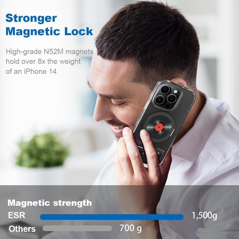 Upgraded Magnetic Stand Case for Iphone 13 14/15Pro/15Plus /14Promax CD Style with 360° Rotatable Ring Shockproof Kickstand Case Compatible with Magsafe