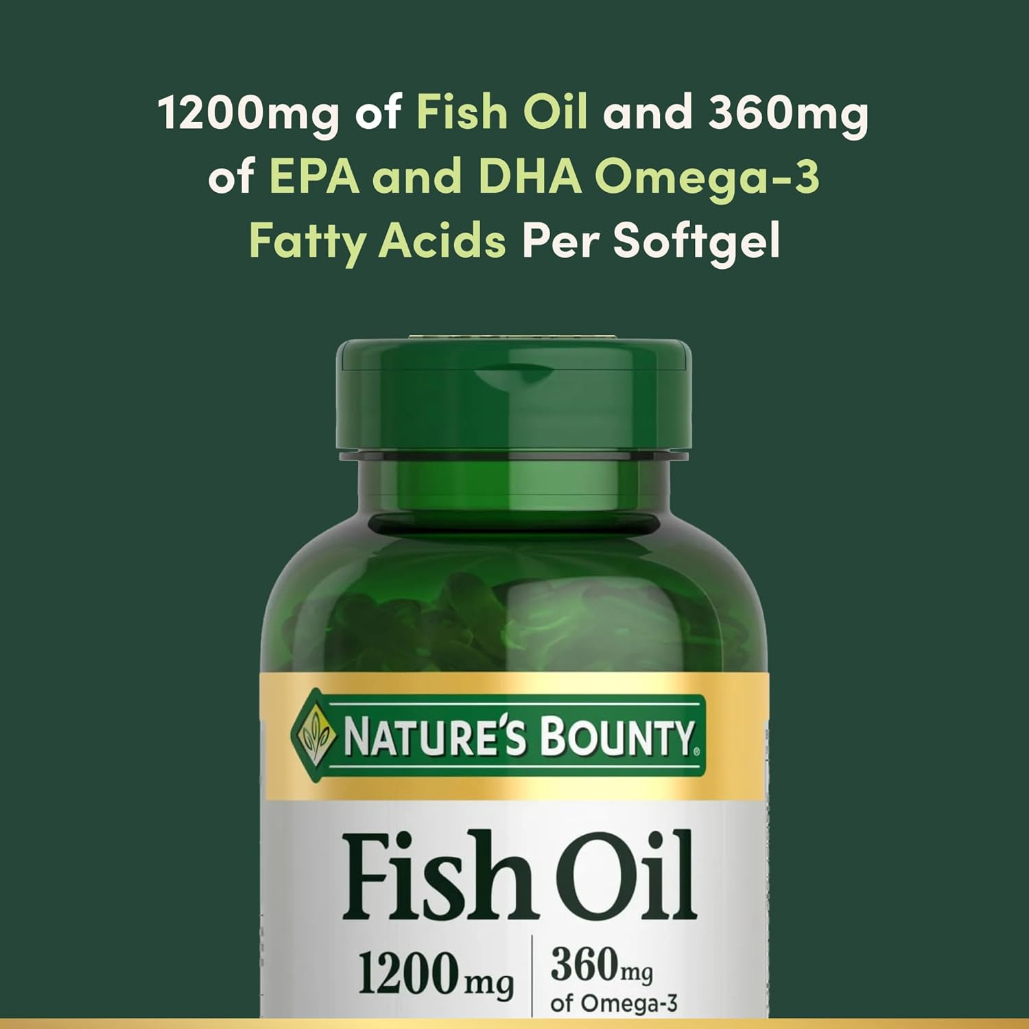 Fish Oil Omega 3 Supplements – Supports Heart Health, 1200 Mg Fish Oil, Omega-3, 200 Softgels (Pack of 1)