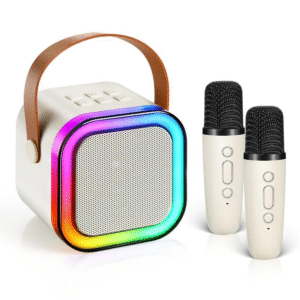 Fall Portable Wireless Karaoke Speaker with 2 Wireless Microphone, HIFI Stereo Sound Subwoofers, KTV Speaker Subwoofer with RGB Colorful LED Lights,Usb Speaker