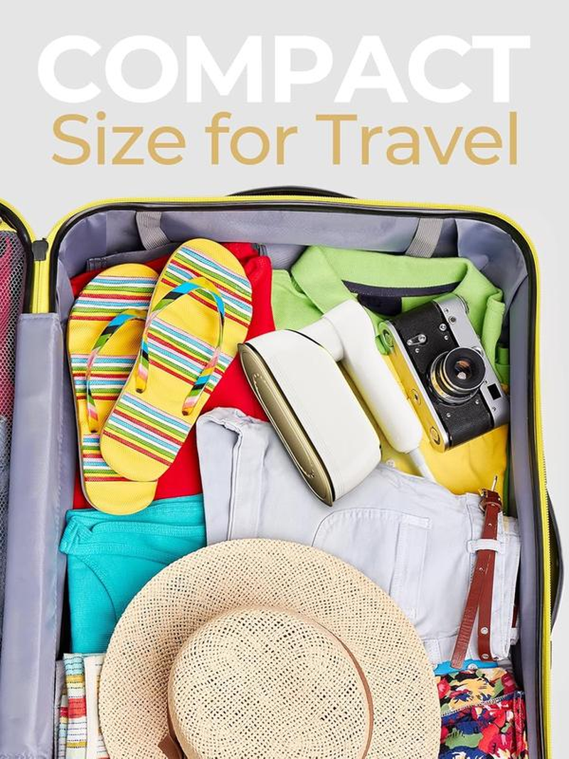 Travel Steamer & Iron for Clothes – Handheld Clothing Steamer, 10S Fast Heating, 4 Modes, LCD Display, 180° Swivel Handle, Garment Steam Wrinkle Remover 2-In-1 for Home and Business