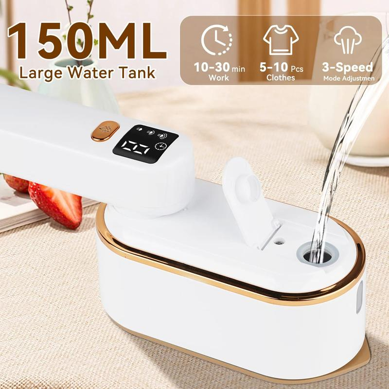 1200W Travel Steamer for Clothes, Portable Handheld Steamer Iron，180° Swivel Handle，9S Fast Heating，Lcd Display for Home Dorm Travel Crease Remover for Clothes.