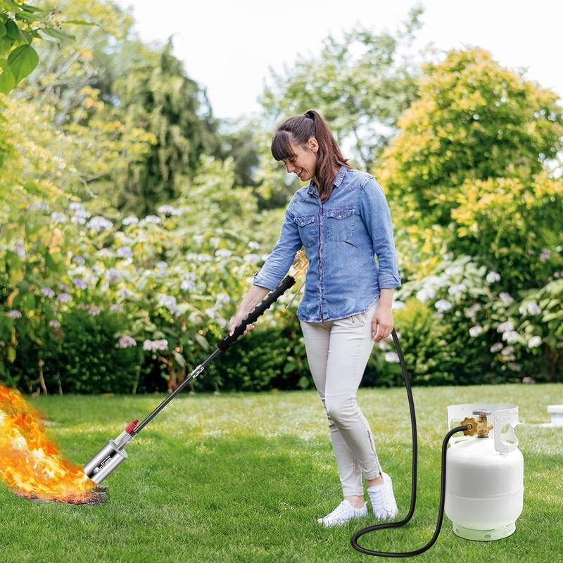 NEW Propane Torch Weed Burner Kit, Weed Torch Blow Torch with 10FT Hose, Heavy Duty Garden Torch with Turbo Trigger for Flame Weeding,Roofing, Melting Ice Snow