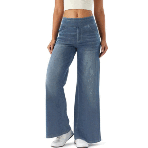 SHOWITTY Women'S Wide-Leg High Waisted Straight Leg Jeans with Pockets – Stretchy Denim Pants