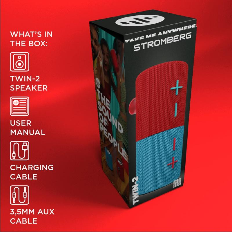 “Magnetic, Waterproof, Detachable 2-In-1 Wireless Portable Bluetooth Speaker”With 2400Mah Battery FM Radio and TWS Pairing Stero Sound System Compact & Stylish Design