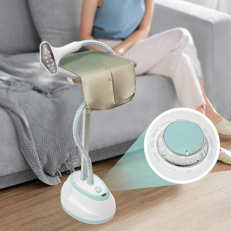 Garment Steamer for Clothes Standing Flat Hanging Ironing Suitable for All Fabric Types, Rapid Heats, with Garment Hanger, Ironing Board, Ironing Gloves