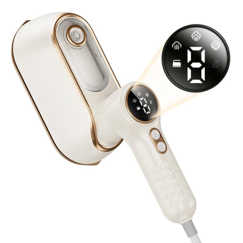 Travel Steamer & Iron for Clothes – Handheld Clothing Steamer, 10S Fast Heating, 4 Modes, LCD Display, 180° Swivel Handle, Garment Steam Wrinkle Remover 2-In-1 for Home and Business