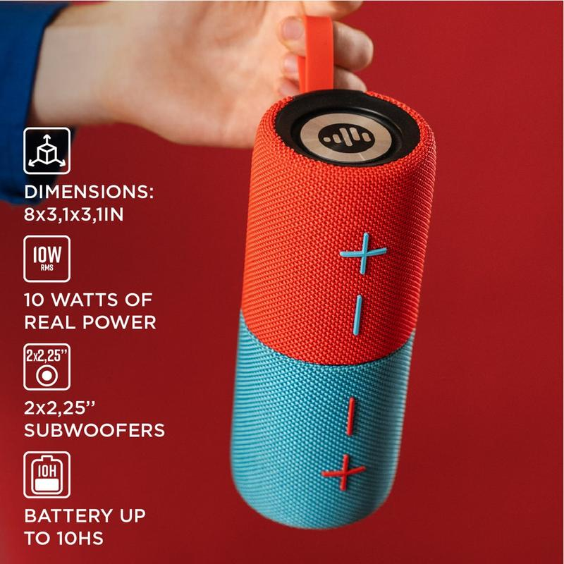 “Magnetic, Waterproof, Detachable 2-In-1 Wireless Portable Bluetooth Speaker”With 2400Mah Battery FM Radio and TWS Pairing Stero Sound System Compact & Stylish Design