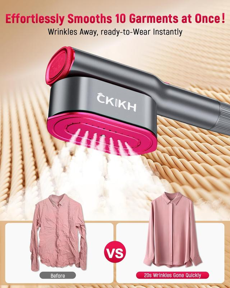 Steamer for Clothes, Portable Clothes Steamer 1200W, 5-Second Fast Heat-Up Travel Steamer for Garments, Handheld Clothing Steamer Iron, 25G/Min Powerful Steam Output Fabric Wrinkle Remover for Home